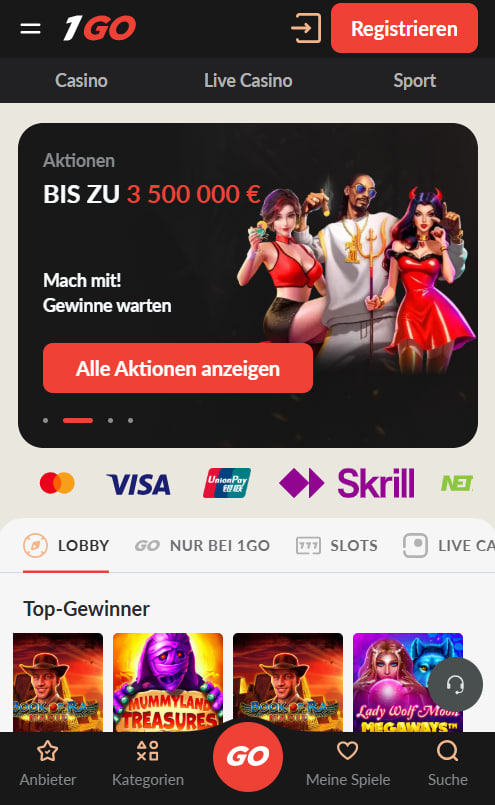 1go Casino auf dem Smartphone mobiles Spielen leicht gemacht